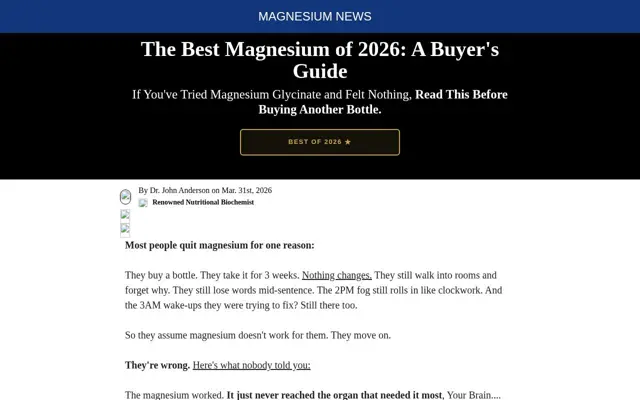 Landing page: The Best Magnesium of 2026: A Buyer's Guide