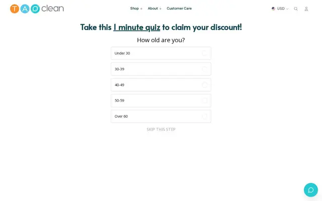 Landing page: Dentist-level deep clean and visibly whiter teeth